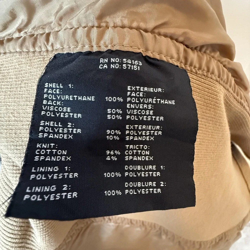 Marc New York Jacket Womens Medium Tan‎ Faux Leather Full Zip Moto Style Pockets